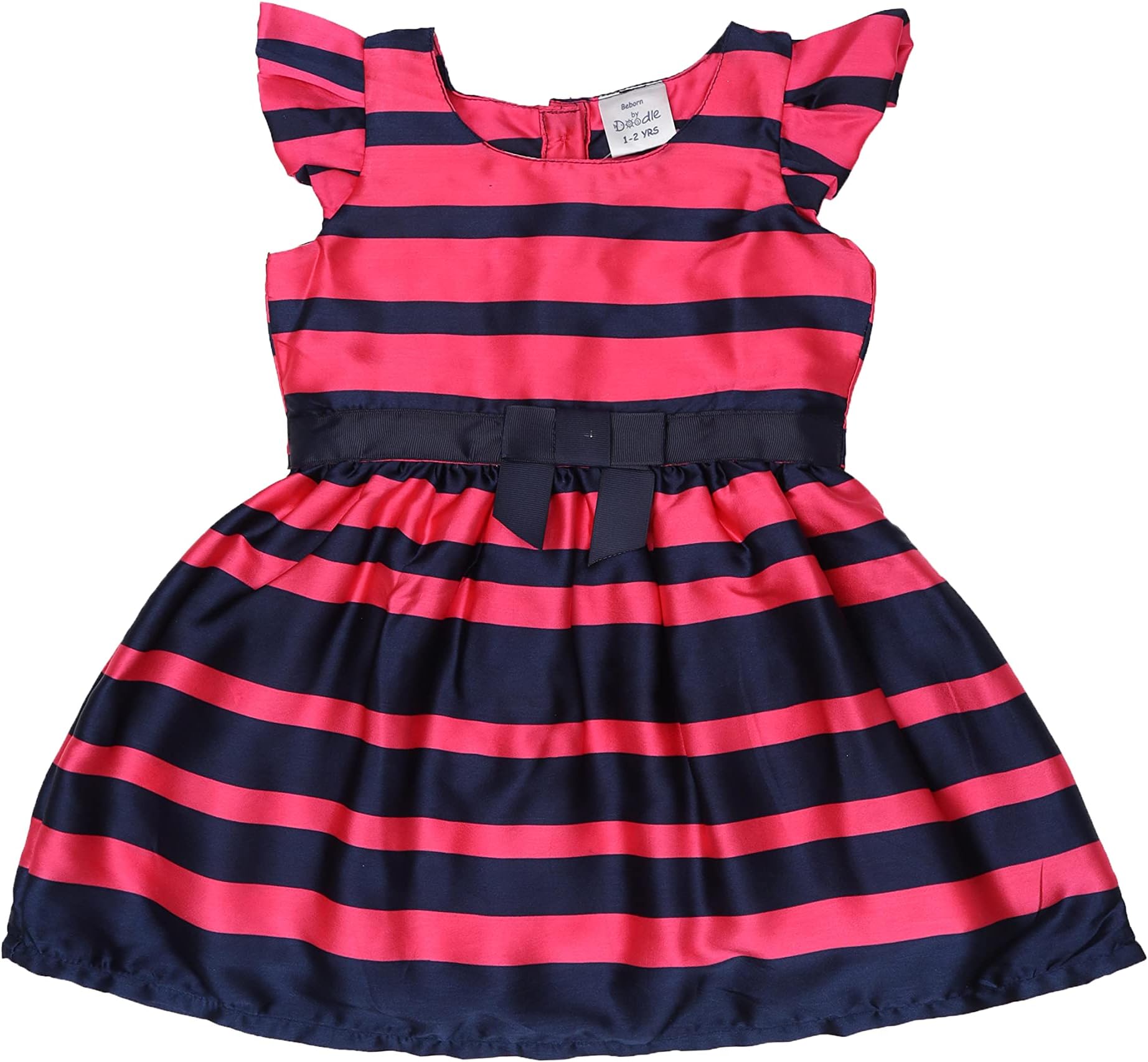 Doodle Girl's Dress, Frock for Girls Digital Print Cap Sleeves Dress for Baby Girl