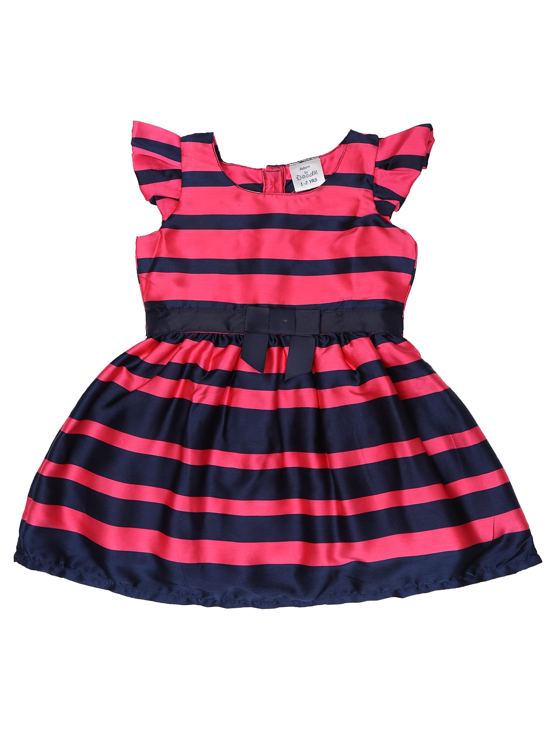 Doodle Girl's Dress, Frock for Girls Digital Print Cap Sleeves Dress for Baby Girl