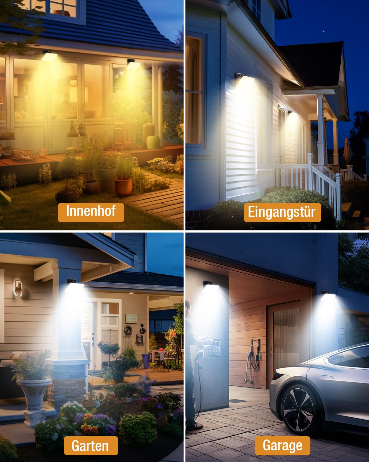 vighep Aussenlampe mit Bewegungsmelder, 24W Led Strahler Außen mit Fernbedienung, 3000K-6500K Scheinwerfer mit 3 Leuchtmodi, IP65 Wasserdicht Fluter Flutlicht für Garage Garten Hof