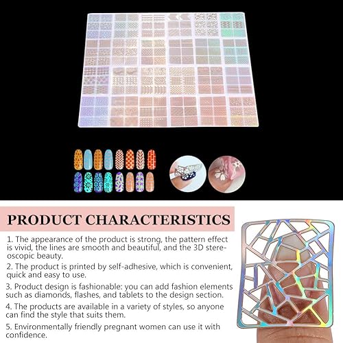 Miniatura 7 de Juego de 24 láminas de vinilos para uñas, calcomanías de uñas, herramienta de decoración de calcomanías de manicura con diseño de hojas de