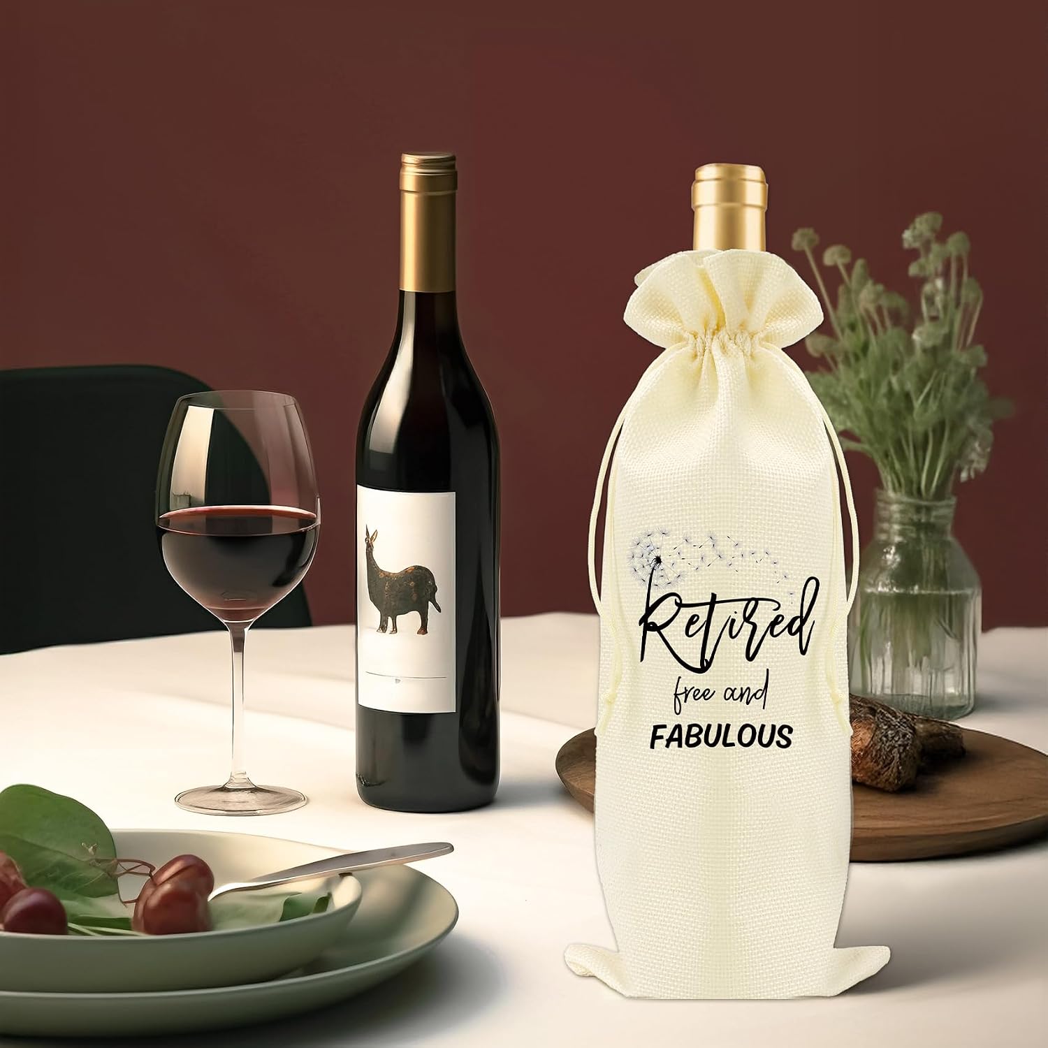 Retirement Gifts for Women 2025 Happy Retirement Party Decorations Funny Retired Wine Bag Champagne Bottle Covers Best Coworker Leaving Farewell Going Away Goodbye Gift for Coworkers Best Friends image 5