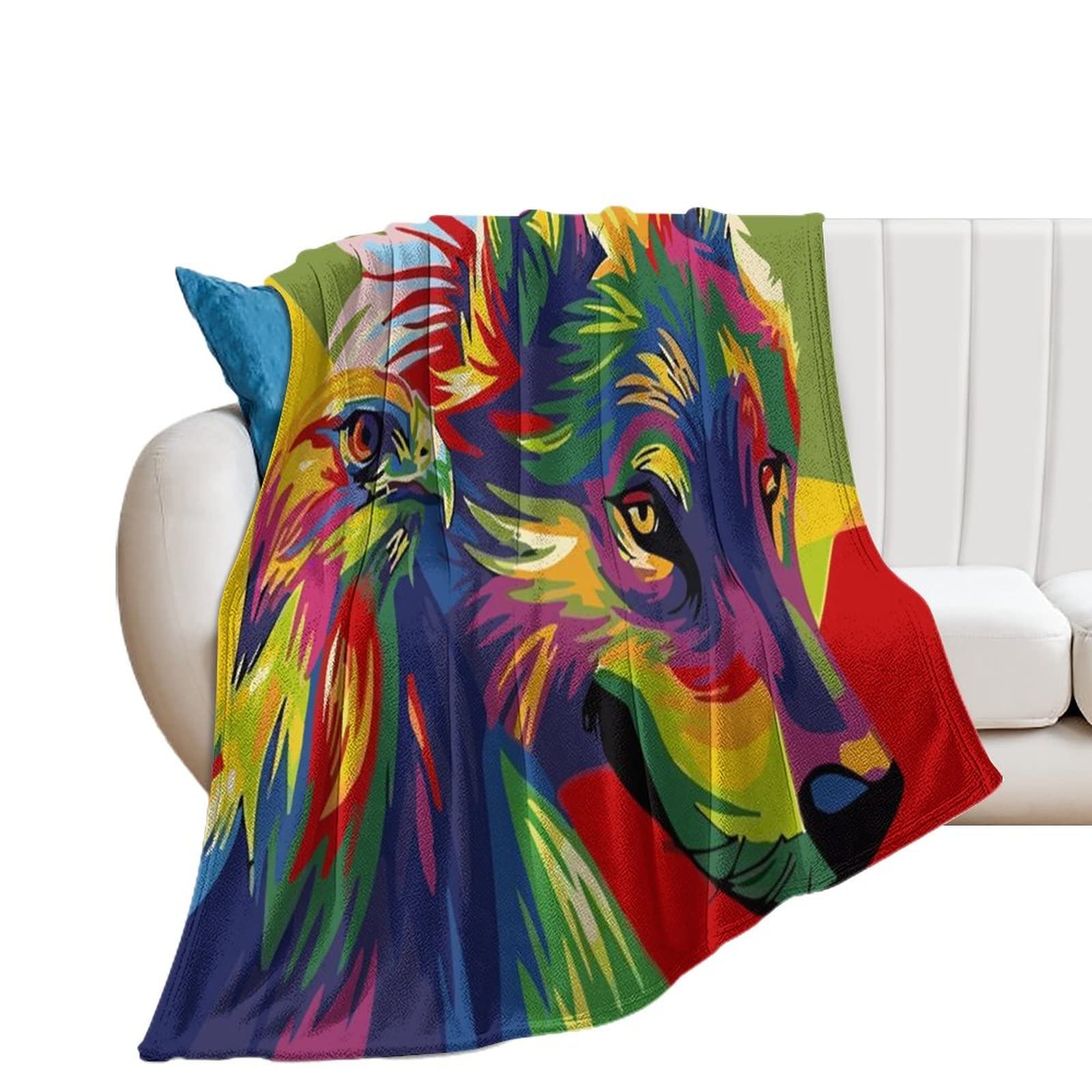 Couverture confortable et durable loup abstrait contre le froid