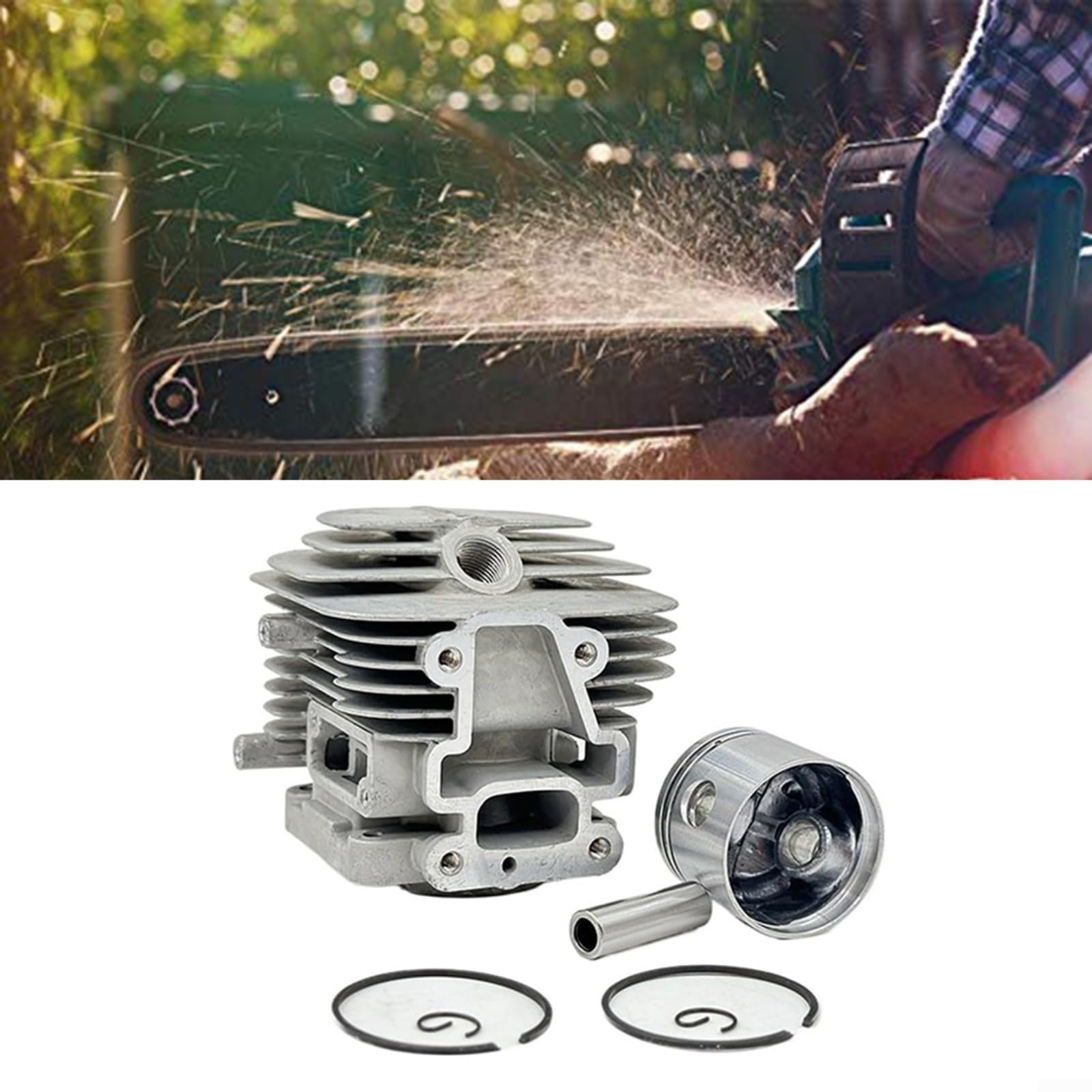 Para Kawasaki TJ45E TJ45 11005-2165 Cilindro y Kit de Cilindro de Acero para Cortacésped String Trimmer Accesorios, Jardín Exterior Patio Uso