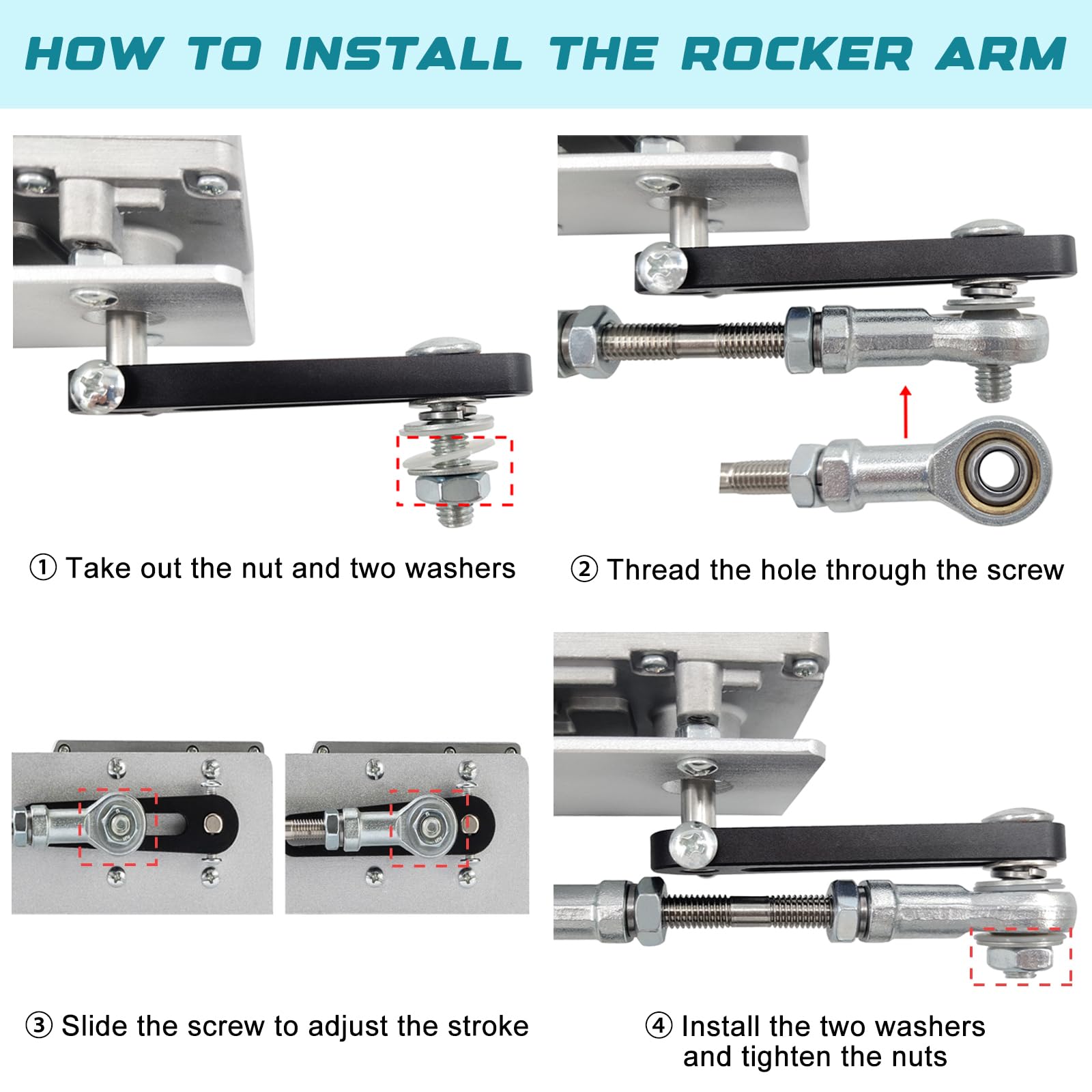 JQDML 3-40lbs Thrust Reciprocating Linear Actuator, 1.18"-6", 120RPM Max — Amazon image 4