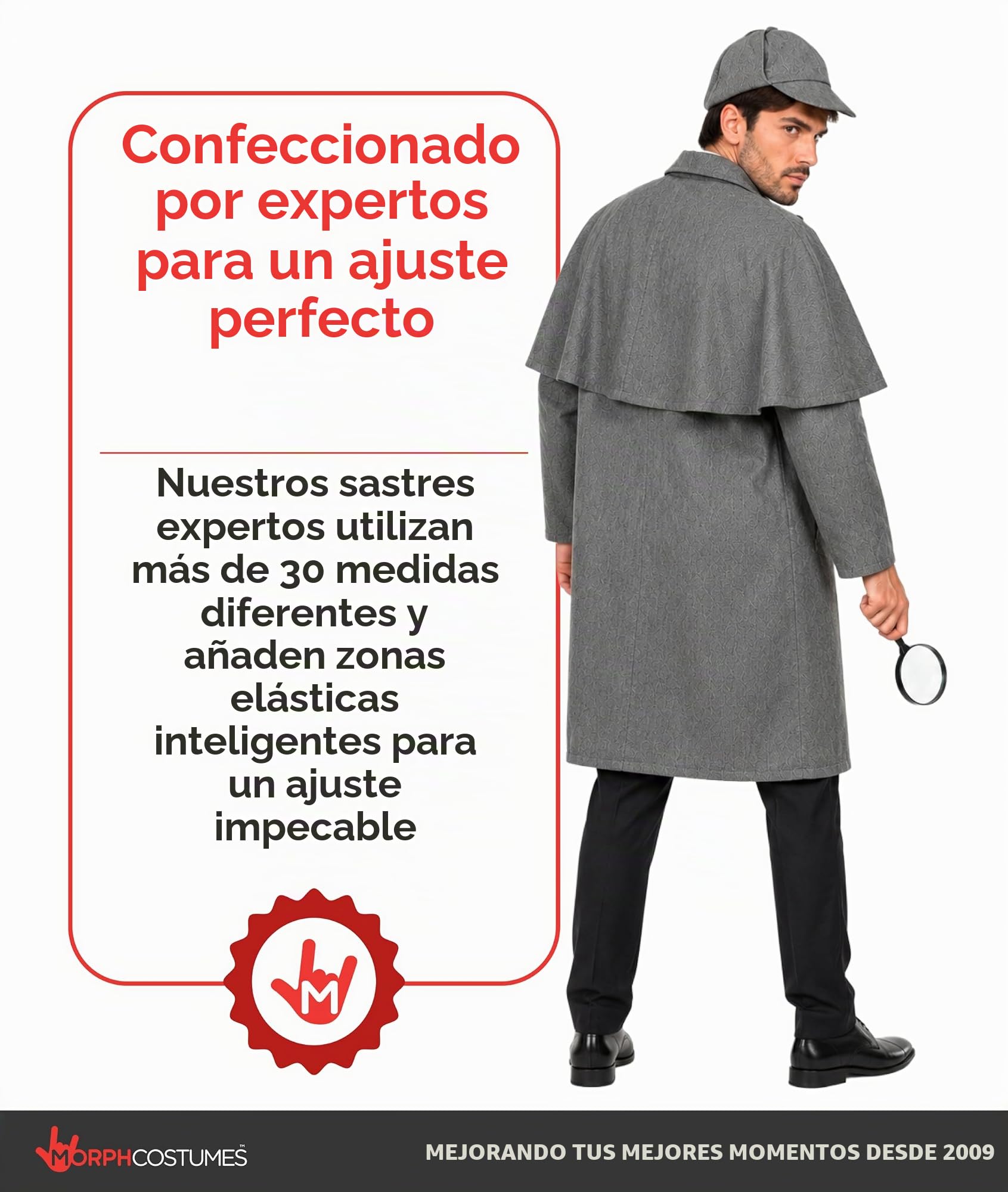 Fun Shack Disfraz Detective Victoriano Hombre,Disfraces Sherlock Holmens, Traje Victoriano, Disfraz Carnaval y Halloween