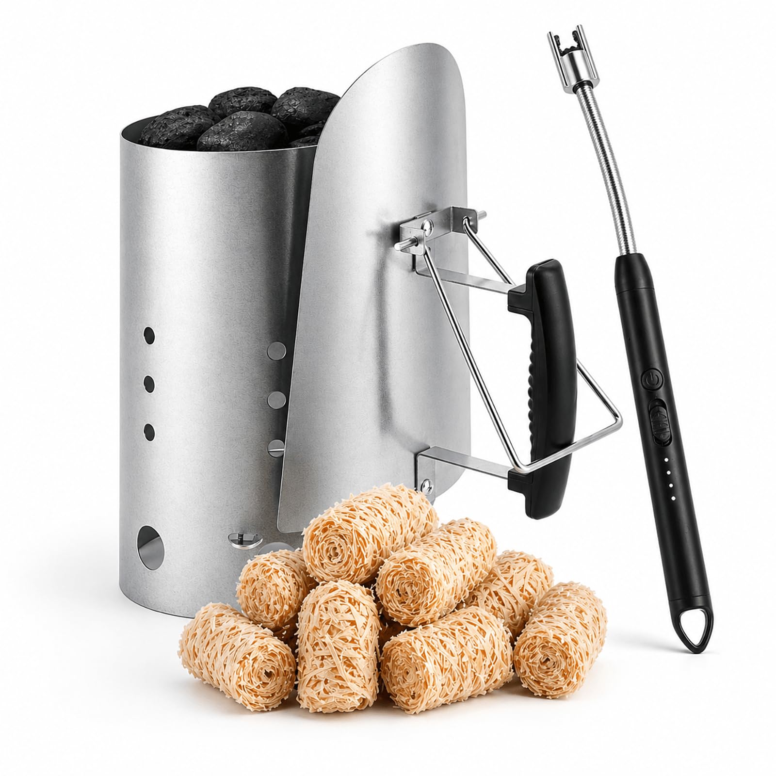 Realcook Rapid XL Charcoal Chimney Starter Set