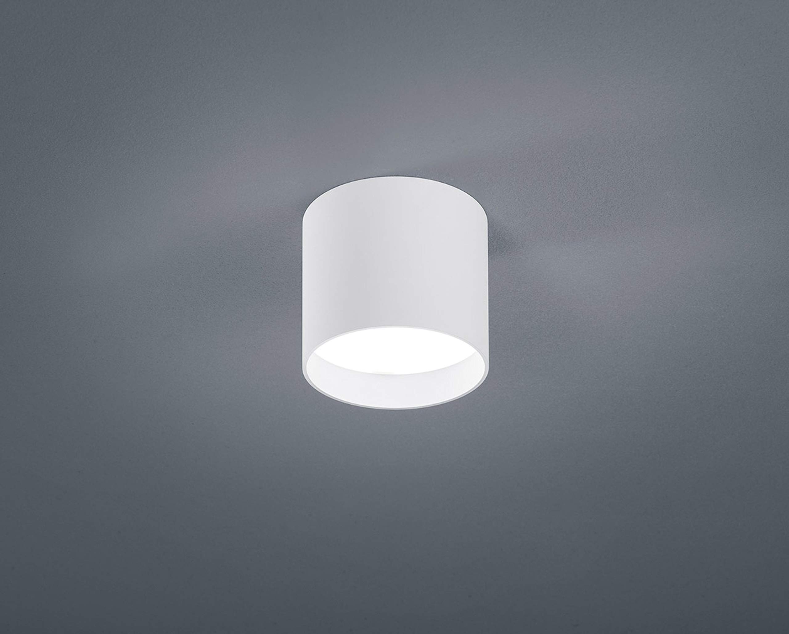Helestra LED Deckenleuchte DORA, IP20, rund, 7.5W 2900K 510lm, schaltbar, Aluminium/Glas, mattweiß