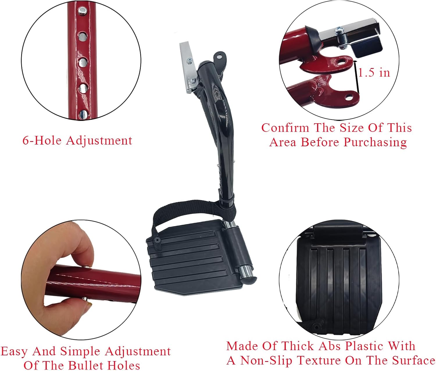 Wheelchair Footrest, Wheelchair Replacement Part with Heel Ring for Standard Wheelchairs(Blue)