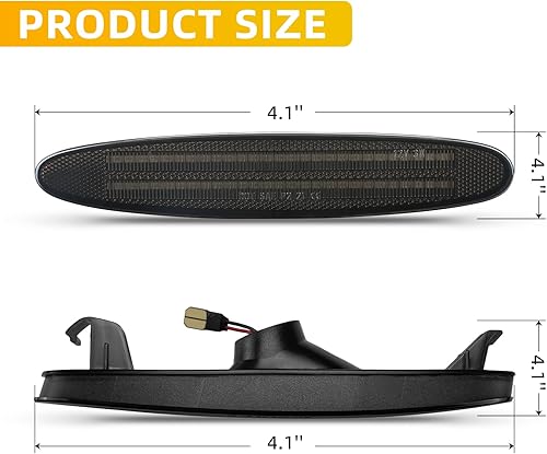 Miniatura 8 de Luces LED de posición laterales compatibles con Mazda 6 2003-2008, luces intermitentes para parachoques delantero, color ámbar ahumado, paquete de 2