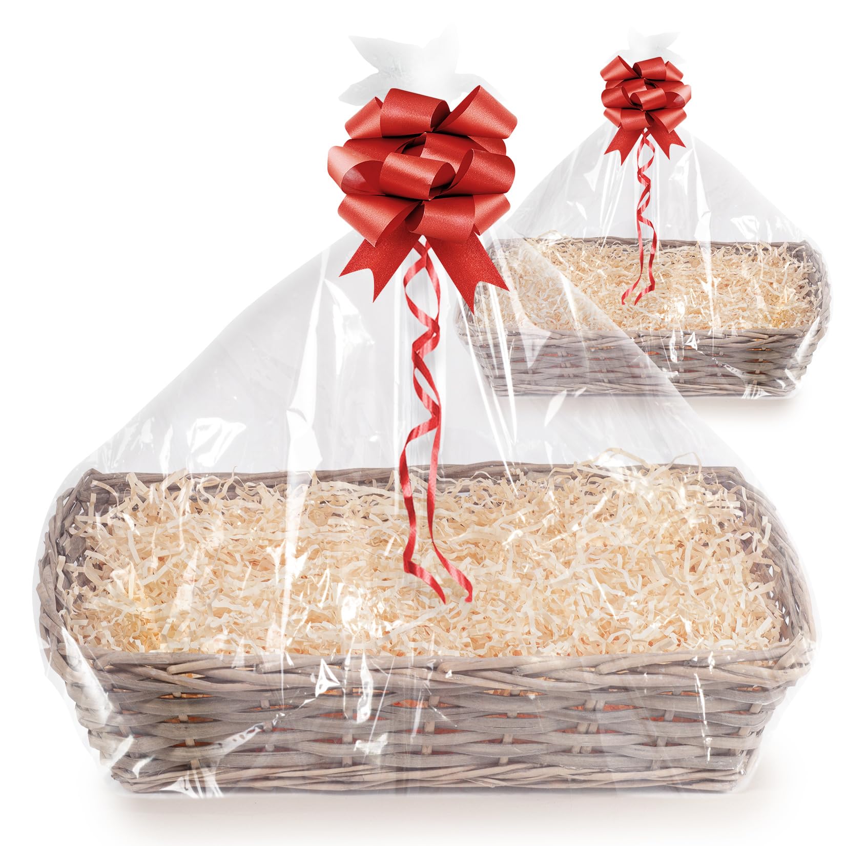 Wicker Basket Woodluv DIY Set Of 2 Wicker Gift Hamper Basket Kit Create ...