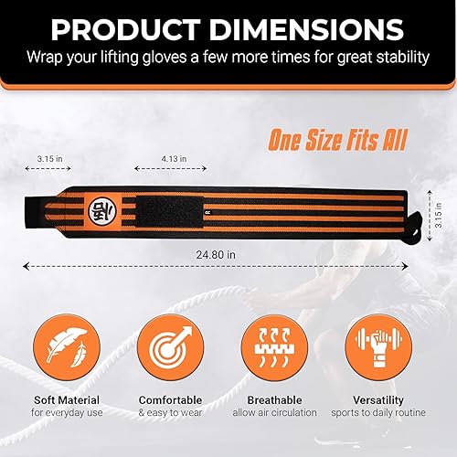 Miniatura 6 de Muñequeras de anime de 24 pulgadas para hombres y mujeres, 1 par cada una, accesorios de gimnasio para levantamiento de pesas, entrenamiento de