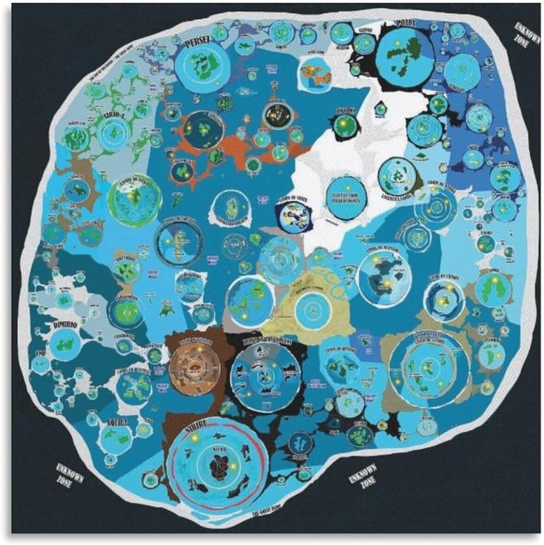 Amazon.com: JGJKAOIY Flat Earth Map Terra Infinita Realm Poster