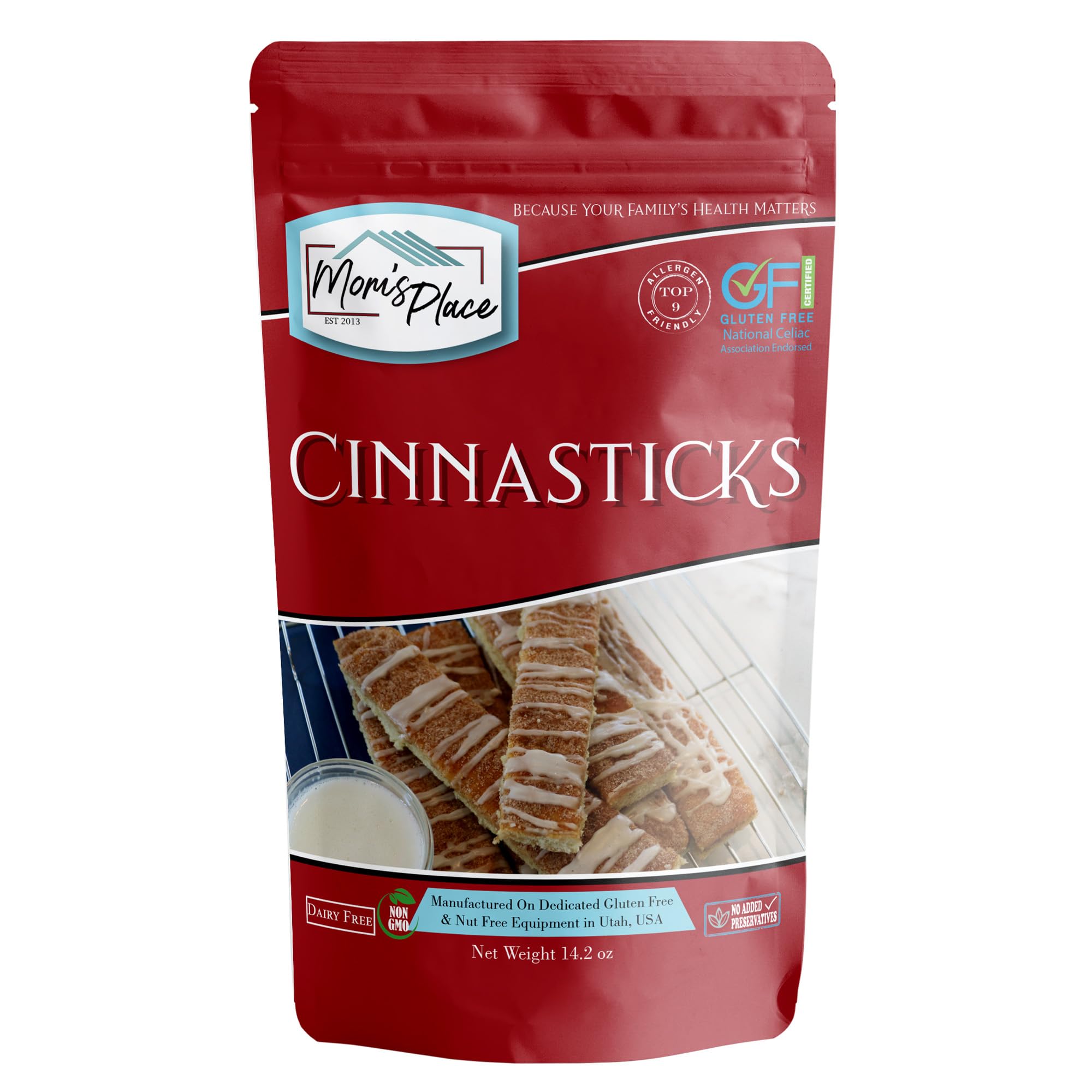 Mom's Place Gluten-Free CinnaSticks Mix, Easy to Make & Delicious Dessert, Gluten Free, Dairy Free, Nut Free, 14.2 oz