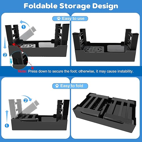 Miniatura 6 de IKUSO Cuencos elevados 2 en 1 para perros de alimentación lenta con 4 alturas ajustables para perros con cuenco de agua antiderrames y alfombrilla