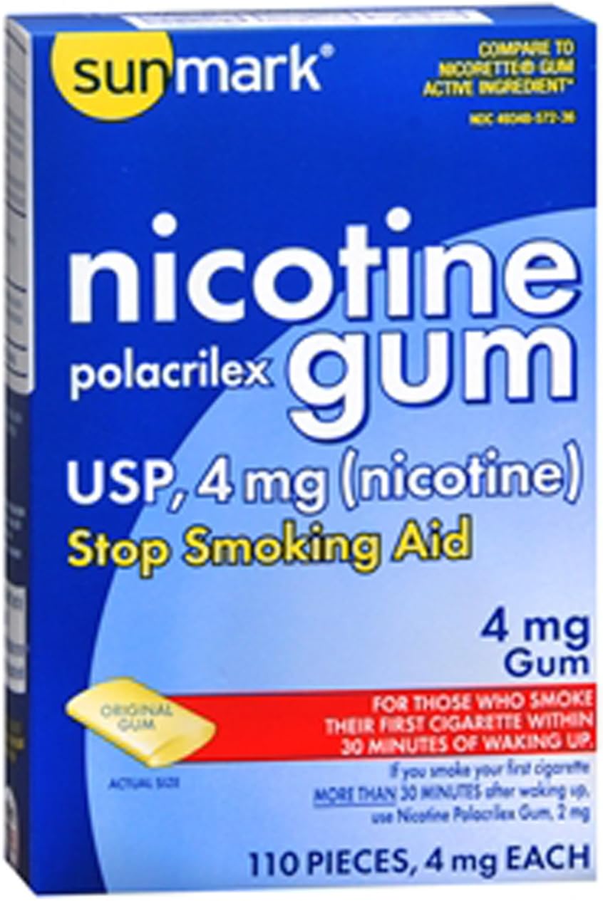 Sunmark Sunmark Nicotine Polacrilex Gum Original, Original Flavor 110 Each 4 mg