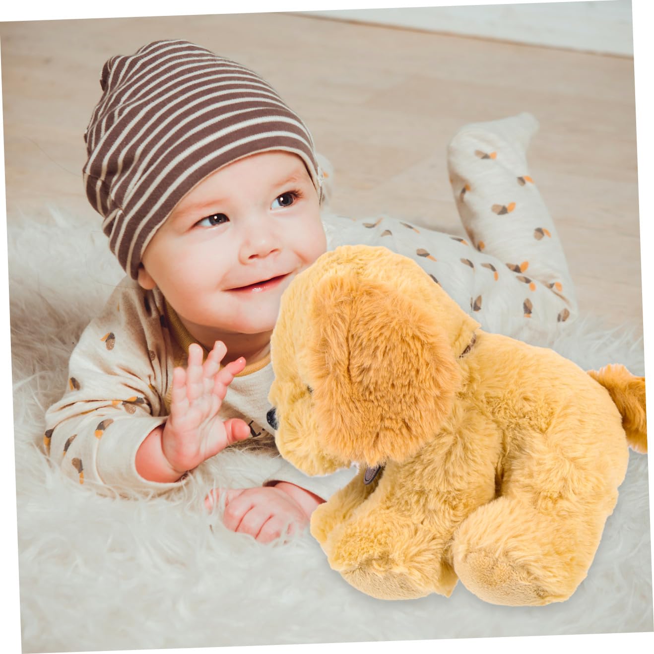 Muñeco de Perro Adorable de Peluche Ligero y Fácil de Guardar Forma de Cachorro Sentado, Relleno de Algodón PP Adecuado para Decoración Decorativa