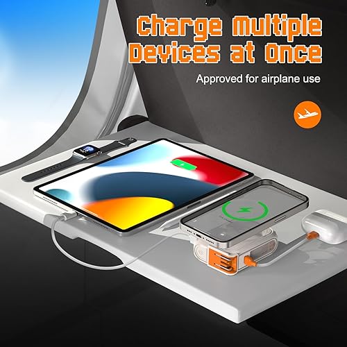 Miniatura 6 de SEANCHEER Cargador portátil P05, banco de energía magnético, pequeño banco de energía inalámbrico, paquete de batería de 10000 mAh esenciales de