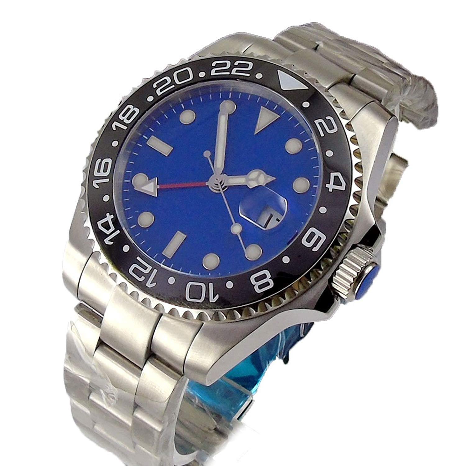 Gmt Master Parnis Gmt Automatic Watch Parnis 40mm Blue Sterile