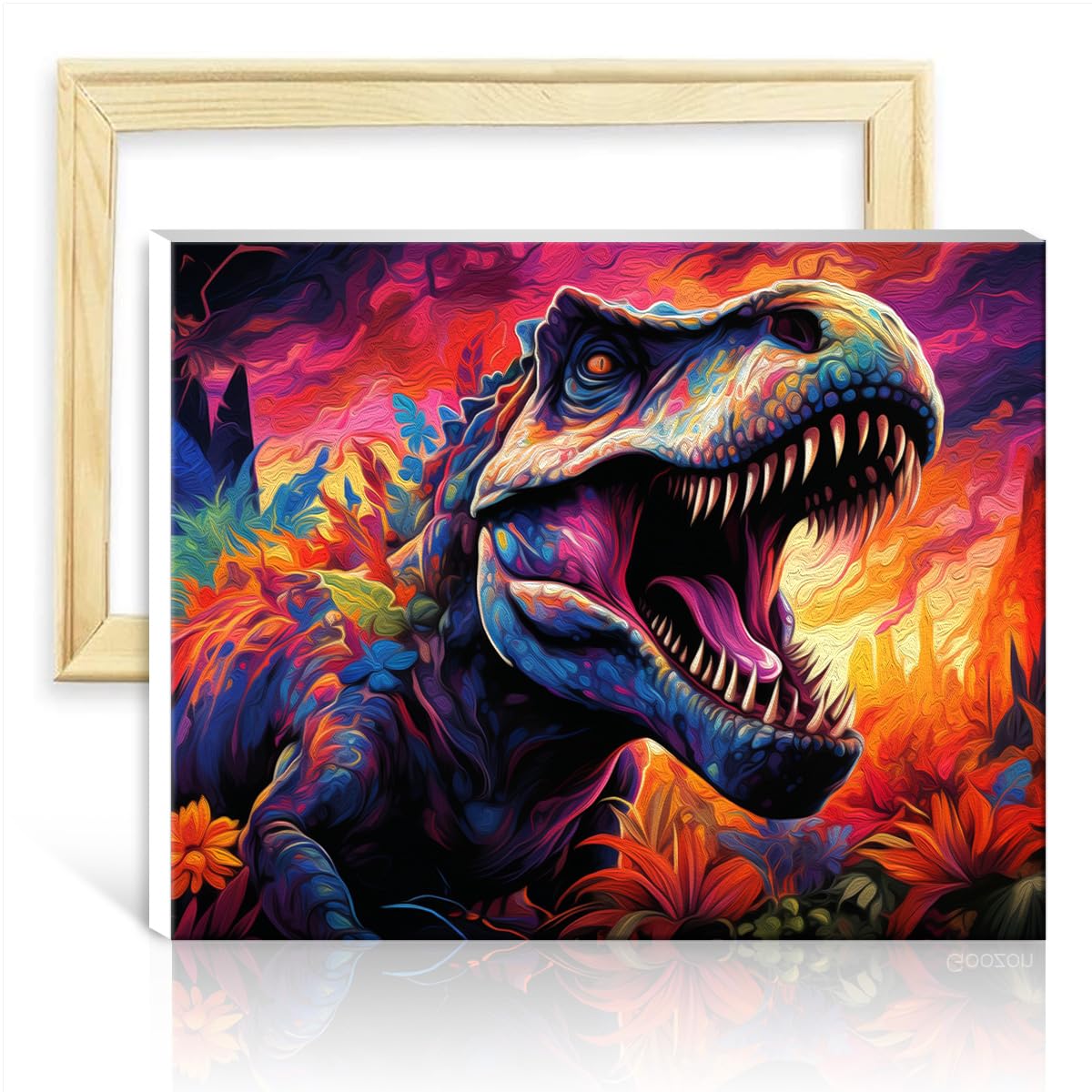 TANGFEIY Paint by Number Dinosaur Paint by Numbers Adults Digital Painting Acrylic Number with Paintbrushes Arts Crafts for Home Decor No Frame(30x40cm) โ image 1