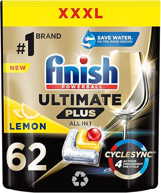 Finish Ultimate Plus Lemon Kapsułki do Zmywarki, 62