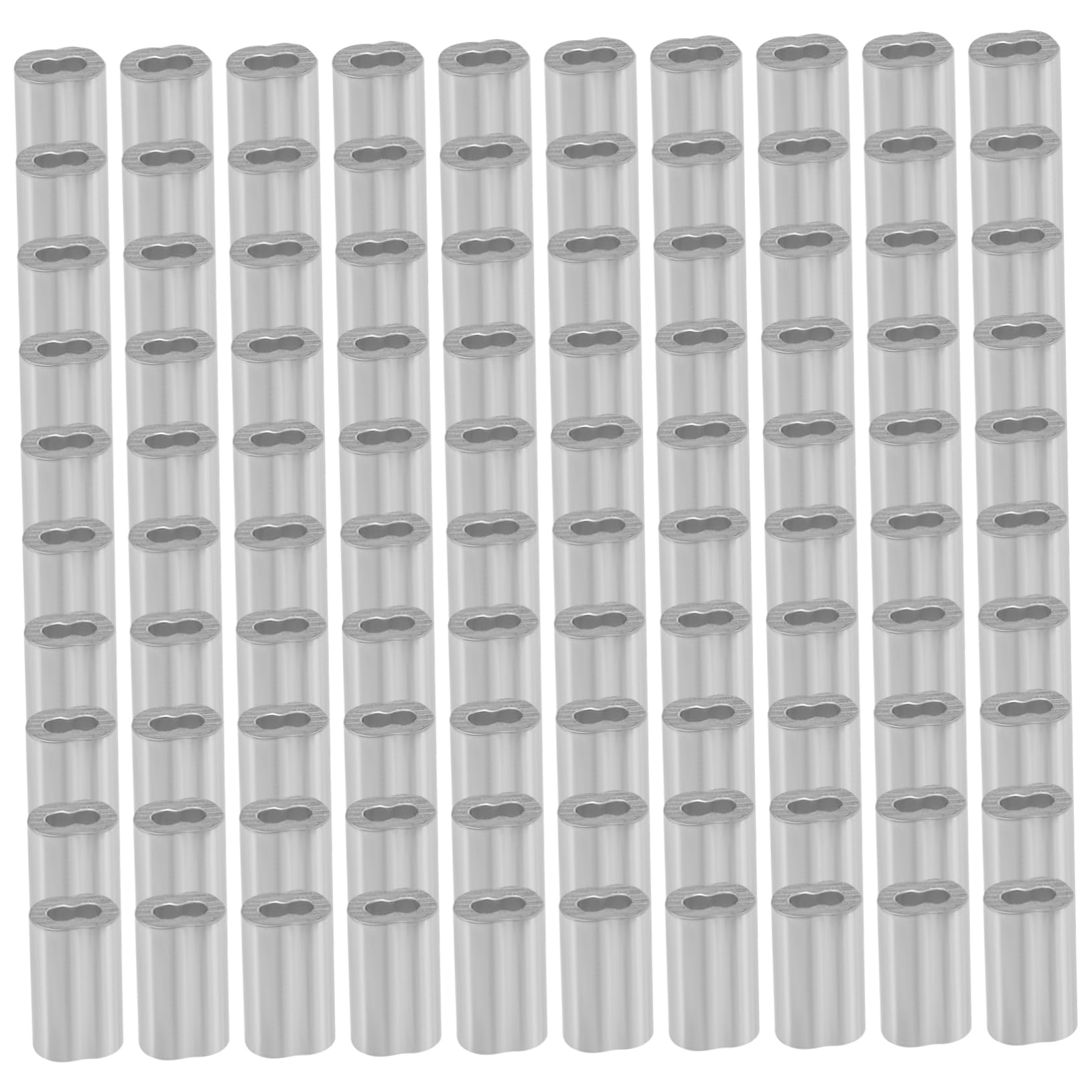 SOLUSTRE 100pcs Fishing Aluminum Crimp Loop Sleeves for Wire Rope Easy to Use Steel Rope Fittings
