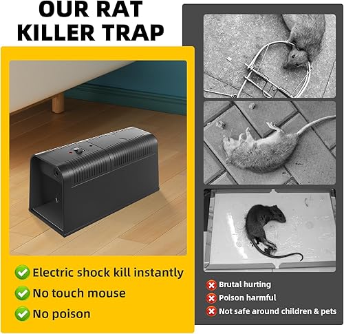 Miniatura 3 de Trampa eléctrica para ratones, trampa para ratones enchufable, uso continuo de descargas eléctricas para matar ratones. Trampas para ratones