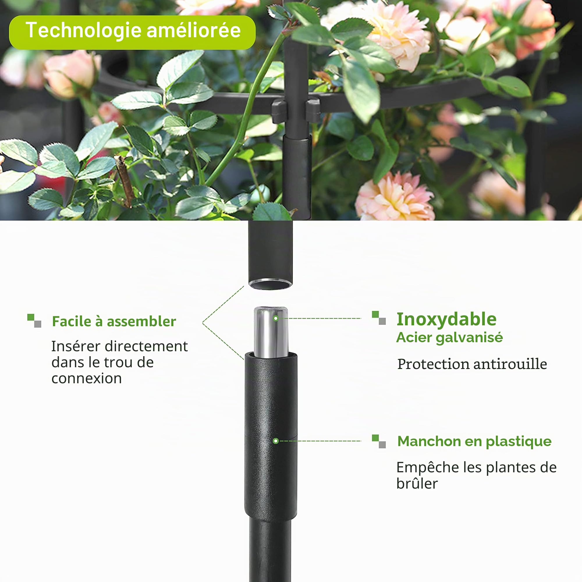 Obélisques de jardin pour plantes grimpantes, cadre de support pour plantes grimpantes