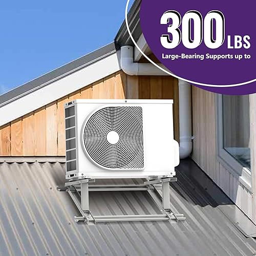 Miniatura 7 de Mxclimate Soporte de aire acondicionado de montaje en techo, soporte de techo para bombas de calor de condensador dividido sin conductos y sistemas