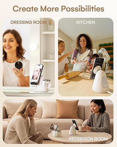 Miniatura 9 de Estación de carga 3 en 1 para dispositivos Apple, soporte de cargador Qi2 Mag-Safe y ligero, estación de carga inalámbrica rápida para iPhone