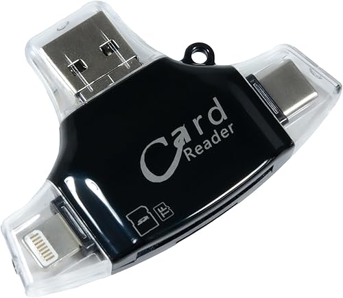 BoxWave Gadget inteligente compatible con Google Pixel 7a - AllReader Lector de tarjetas SD, lector de tarjetas microSD Compact USB - Negro azabache