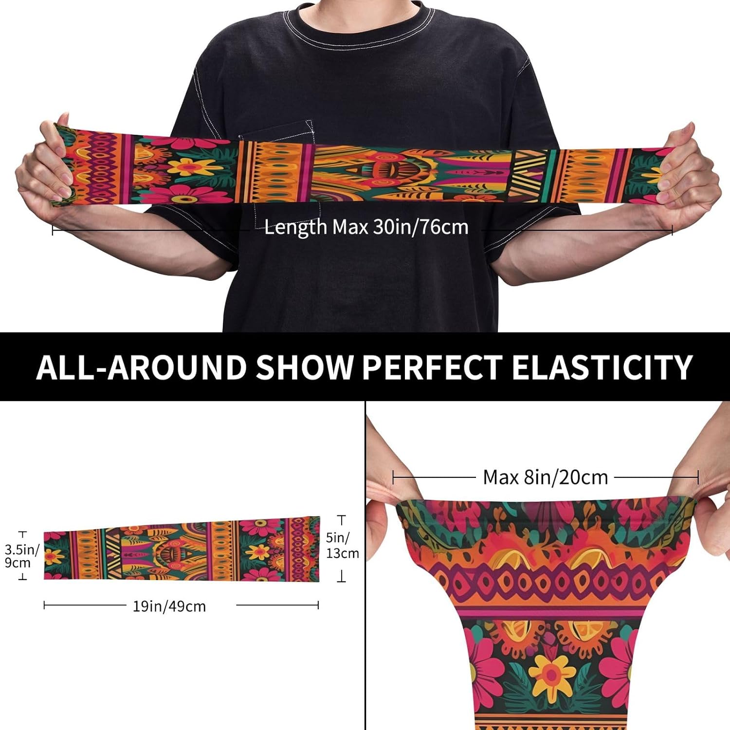 Mexican Folk Art Boho Arm Sleeve for Men Women UV Protection Cooling Sun Sleeves Compression Tattoo Sleeve Cover