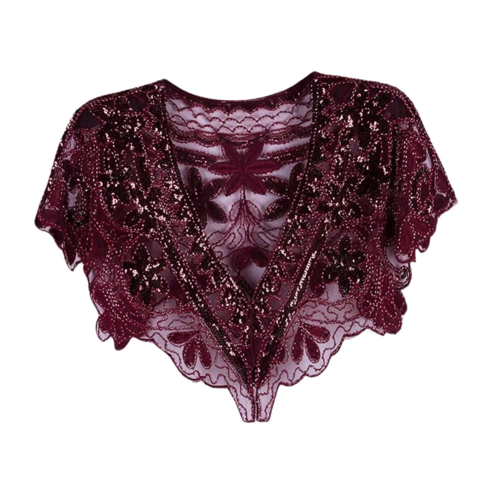 Women's 1920S Shawl Wraps Scarf Flapper Wraps for Dresses Cosplay Masquerade dark red-image-43