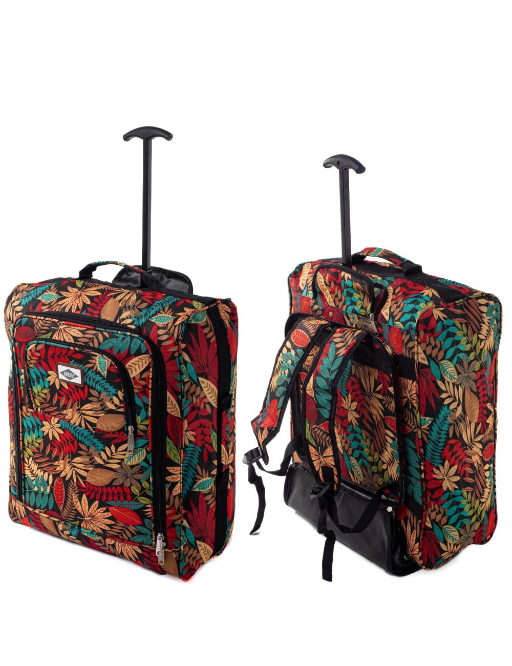Handgepäck Rucksack Koffer 55x40x20 cm | Leichter 2-in-1 Flugzeug Kabinengepäck Reisekoffer (Kabinentrolley) 40 L mit Rollen und Schulterträger (auch als Rucksack nutzbar) (Hawaii)