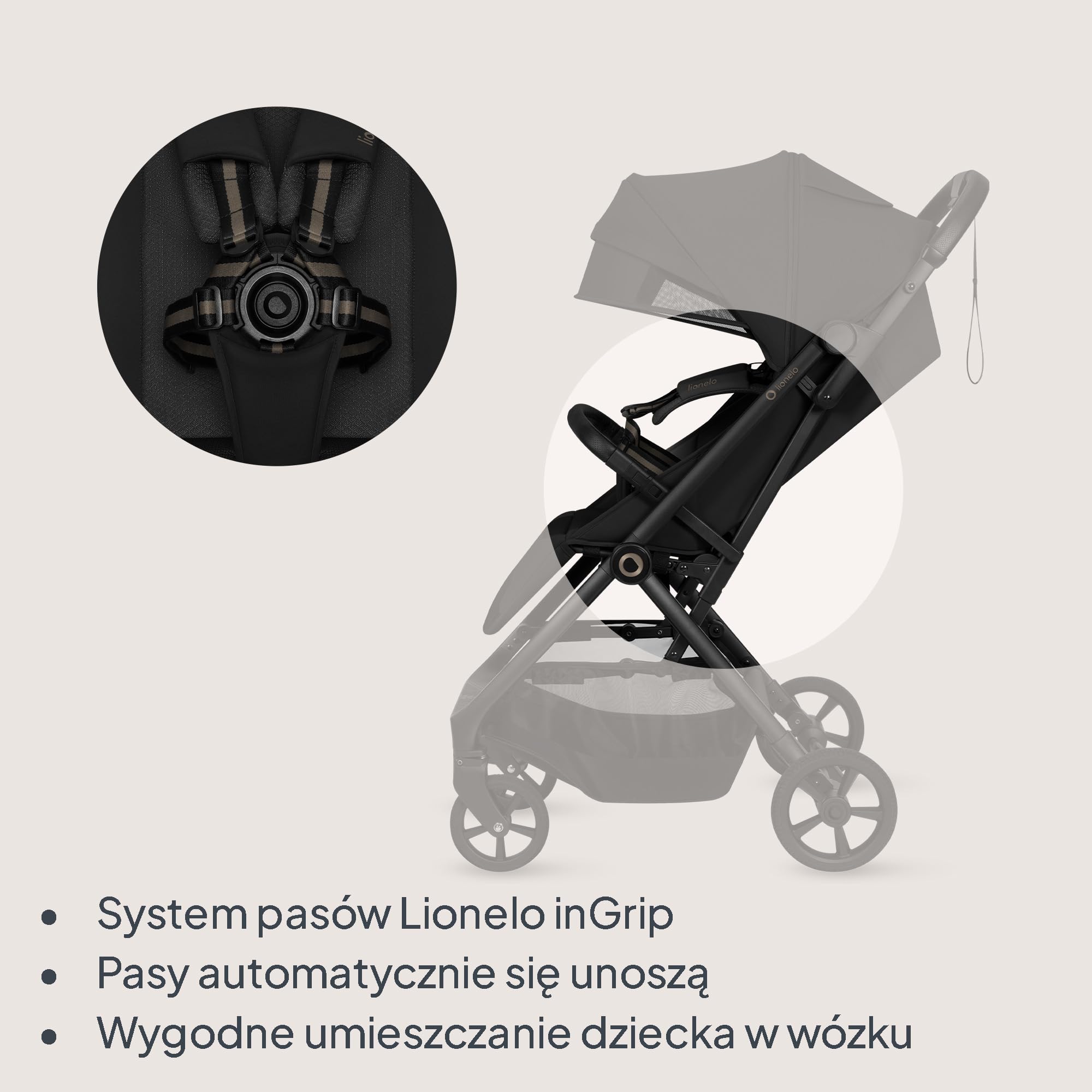 Lionelo Tansi wózek podróżny do 22 kg, rozmiar 6 miesięcy – 4 lata, kompaktowy wózek podróżny z kółkami GravelTech, pozycja leżąca, 92 cm, Dri Seat z zabezpieczeniem UPF50+
