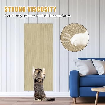 Sofa Scratcher Protector for Cats Wall – 30 x 200 cm, Self-Adhesive Carpet for Cats