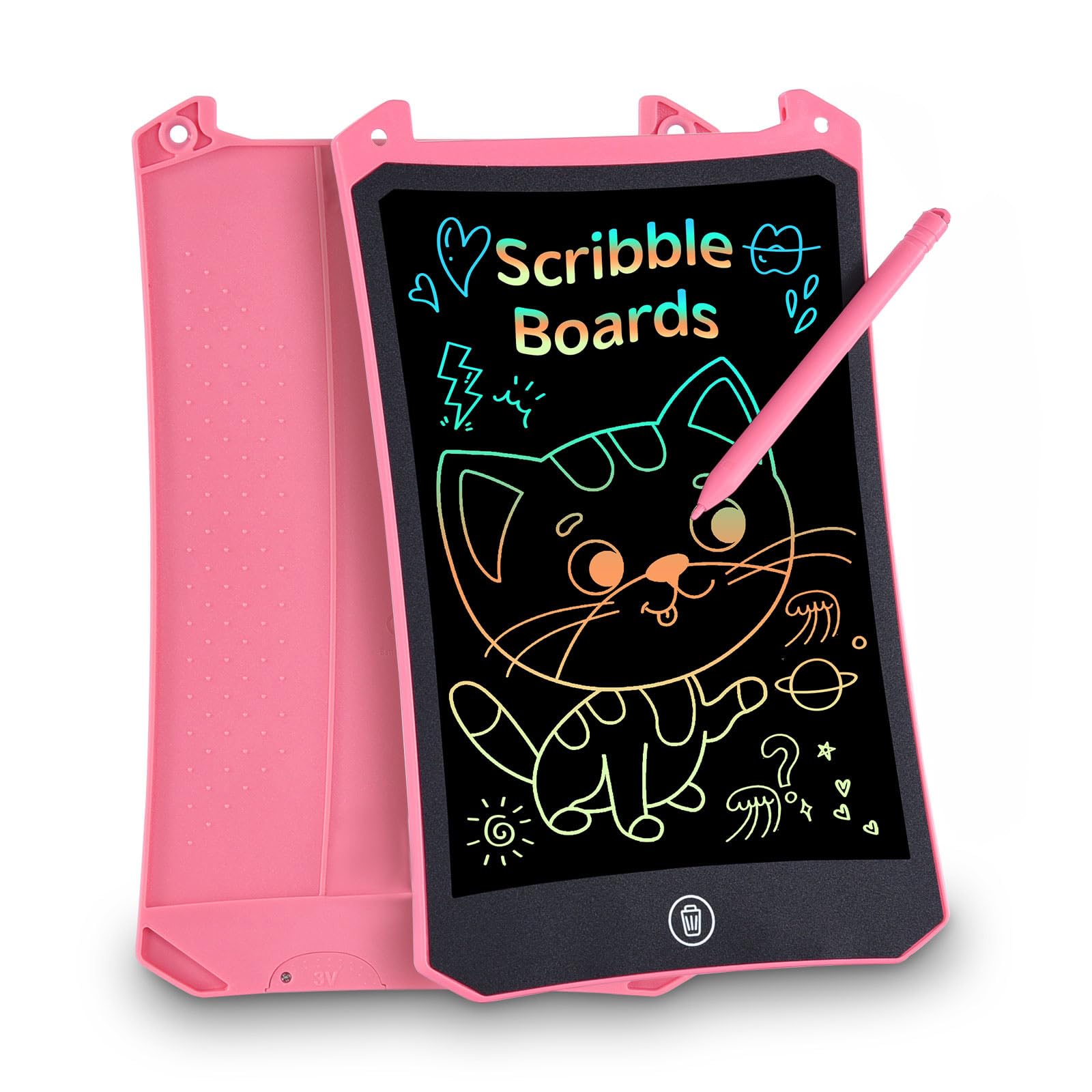Gifts for Girls Kids Toys - 8.5inch LCD Writing Tablet Colorful Drawing Pad Educational Graffiti Doodle Board Etch Sketch for 3-7 Year Old Boys Girls Toddler, Birthday (Pink)
