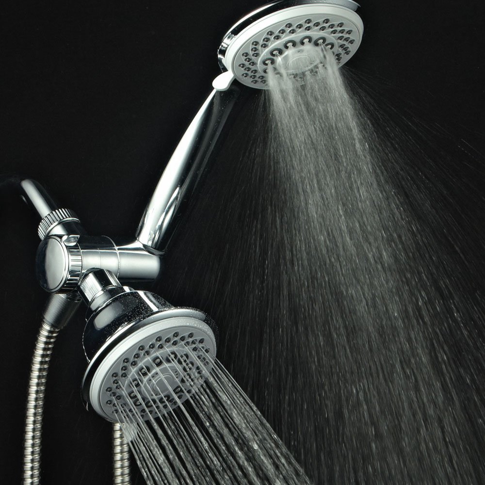 AquaStorm by HotelSpa - Alcachofa de ducha de mano de 3 vías de alta presión de lujo con modo ahorro de agua y cromo