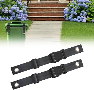 Trash Can Lock for Animals Trash Can Lid Locks Bear Proof Trash Bin Locks Security Strap Outdoor Garbage Can Lid Strap for Prevent Raccoon Bear Squirrels (2 Pcs)