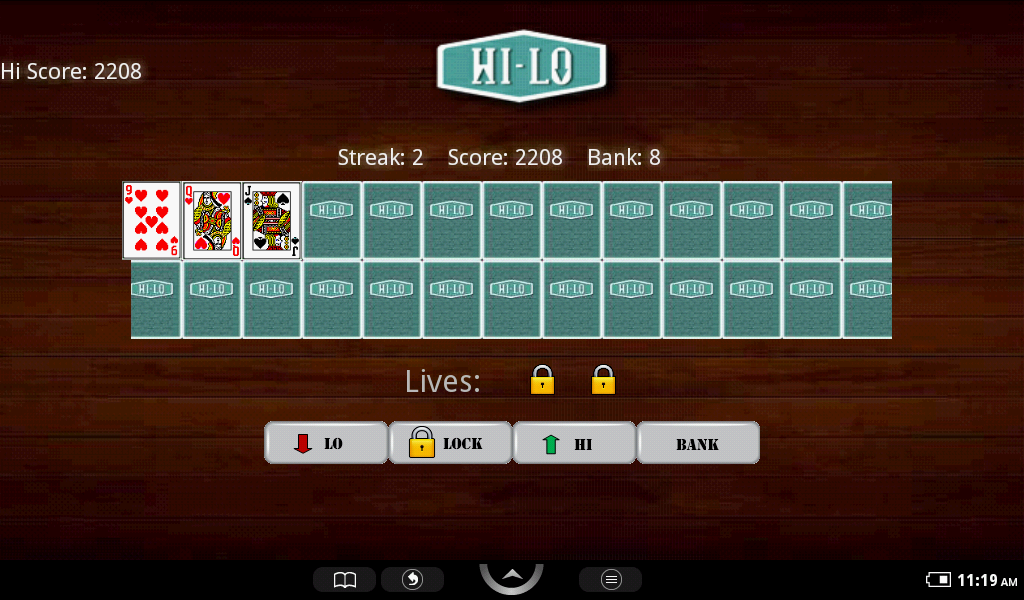 Hi Lo Card Game Application sur Amazon Appstore