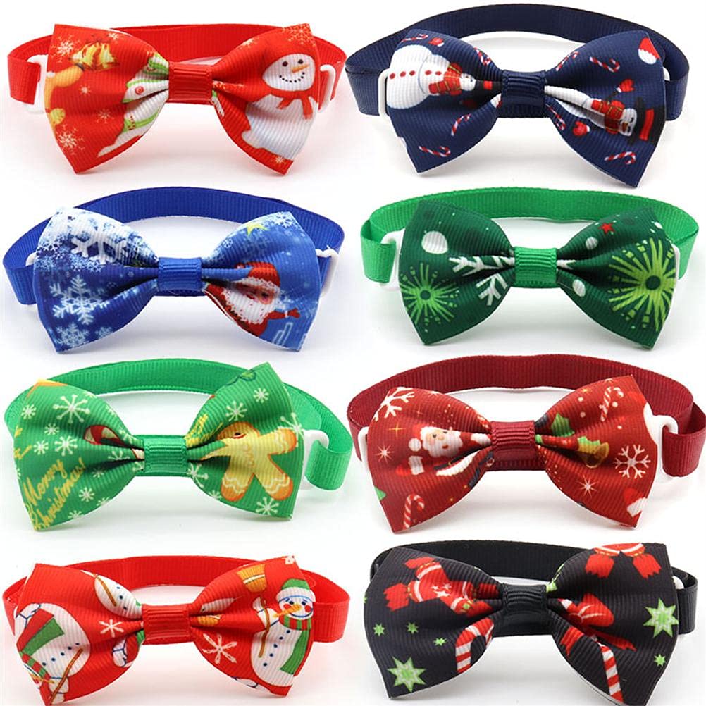 VOUNEDA 50PCS Dog Bow Tie, Adjustable Christmas Collar for Small Dogs Pet Accessories Necktie for Most Pets
