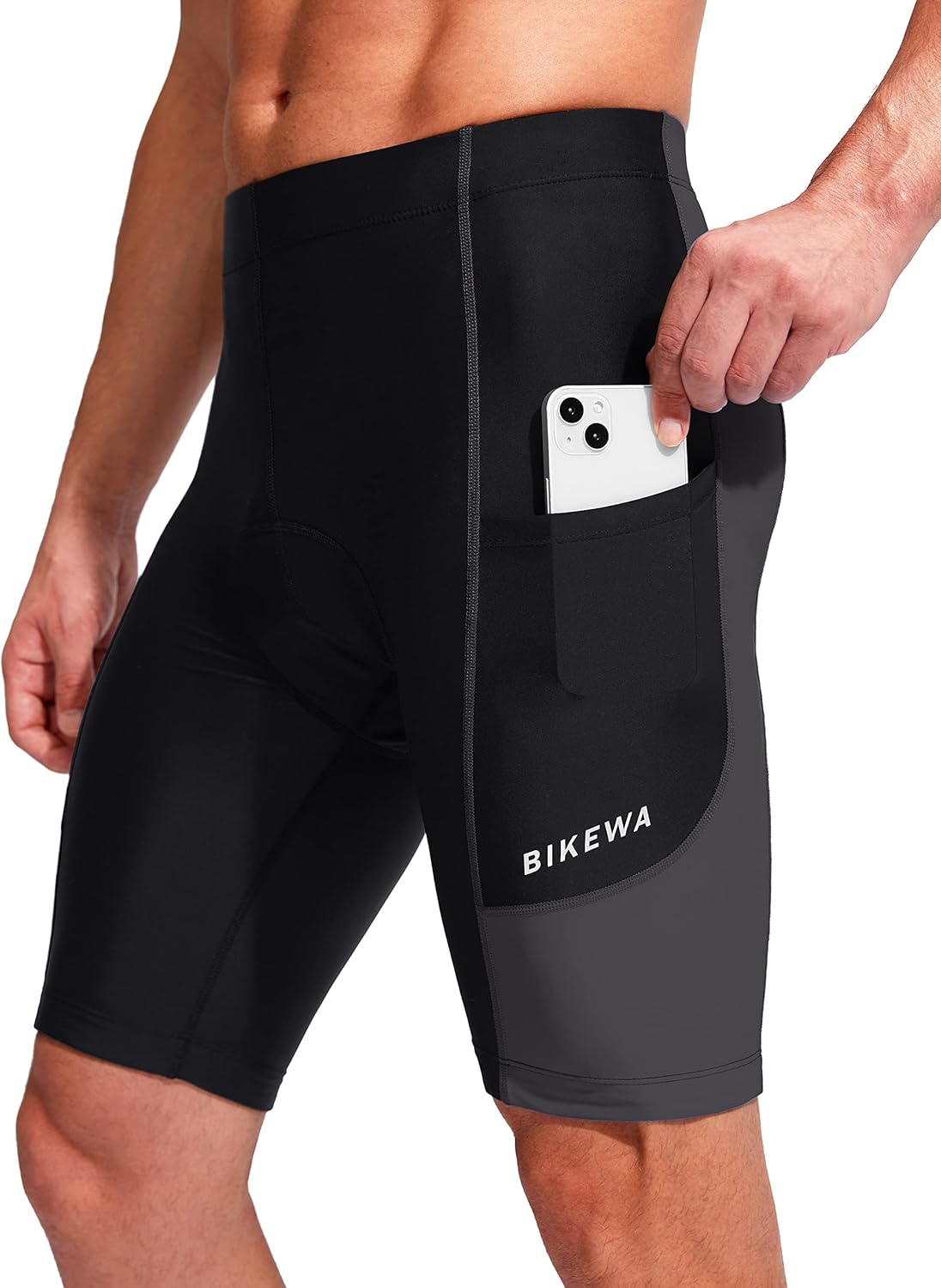 Bikewa Men's Bike Shorts 3D Padded Cycling Road Biking Mountain Riding Biker Bicycle UPF 50+ Cycle Shorts Zipper Pockets - Image 2