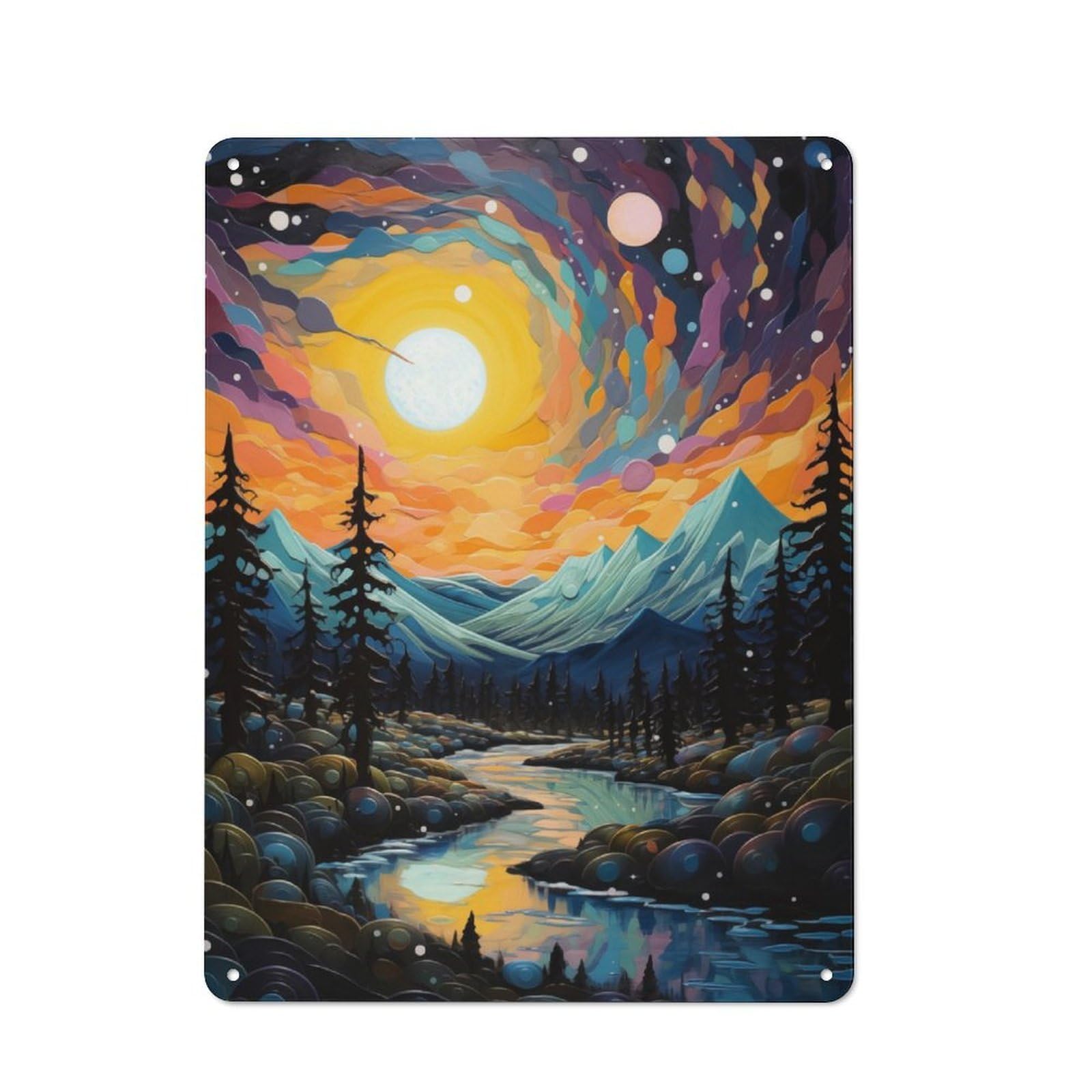 Junmoney Sundrop Mountain Stream Vintage Tin Sign 40X30cm With For Kitchen Or Home Bar, For Metal Sign Collectors, For Kitchen And Home Bar Decor
