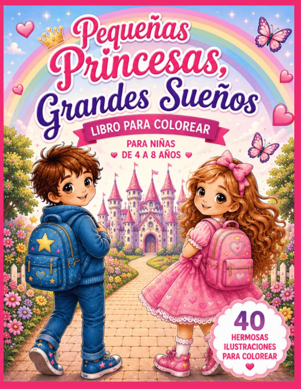 Pequeñas Princesas Grandes Sueños: Libro para Colorear para Niñas de 4 a 8 Años