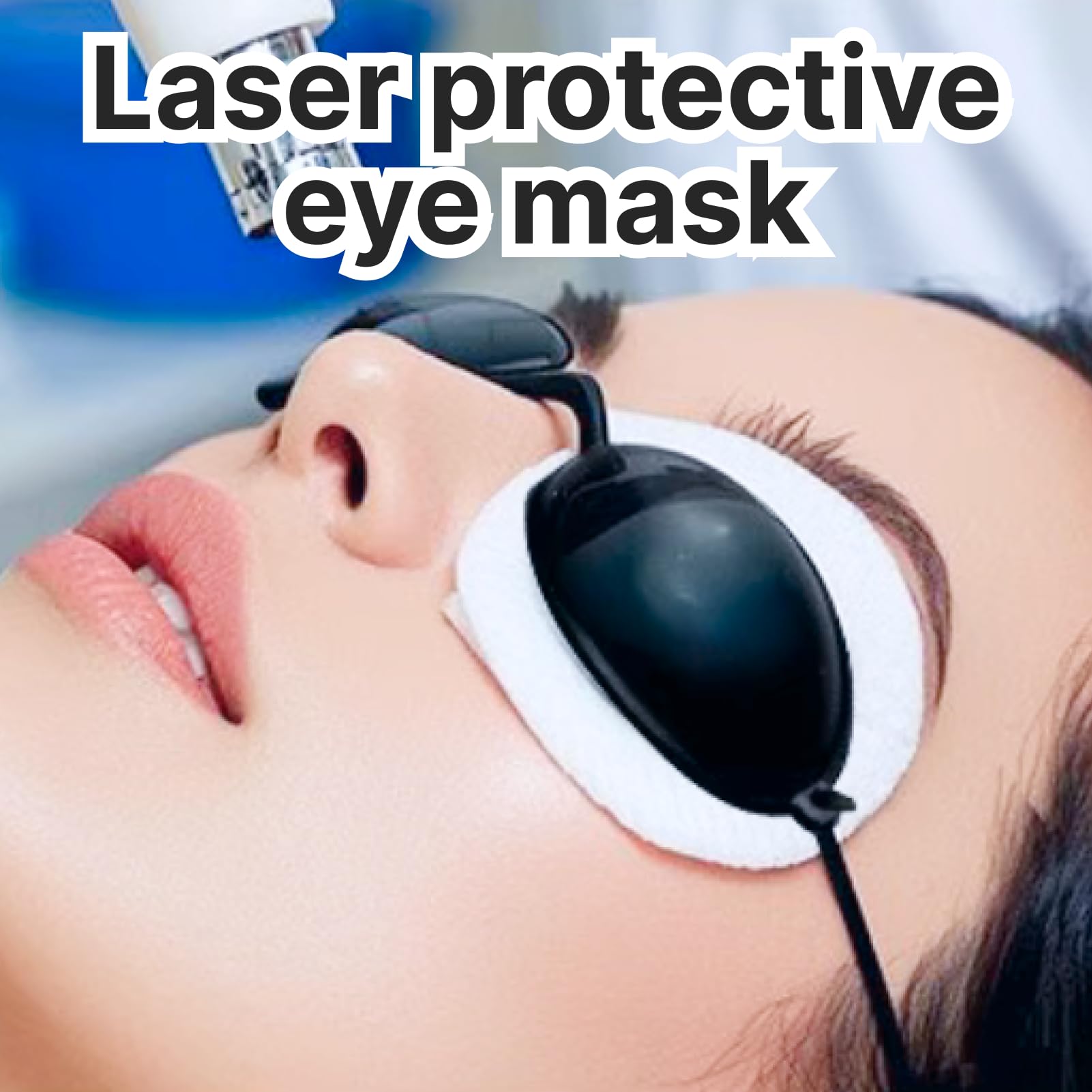 Okulary solarium, ochrona przed promieniowaniem UV, okulary ochronne na podczerwień do solarium i zabiegów IPL, ultracienkie z regulowanym elastycznym paskiem, do opalania i laserów