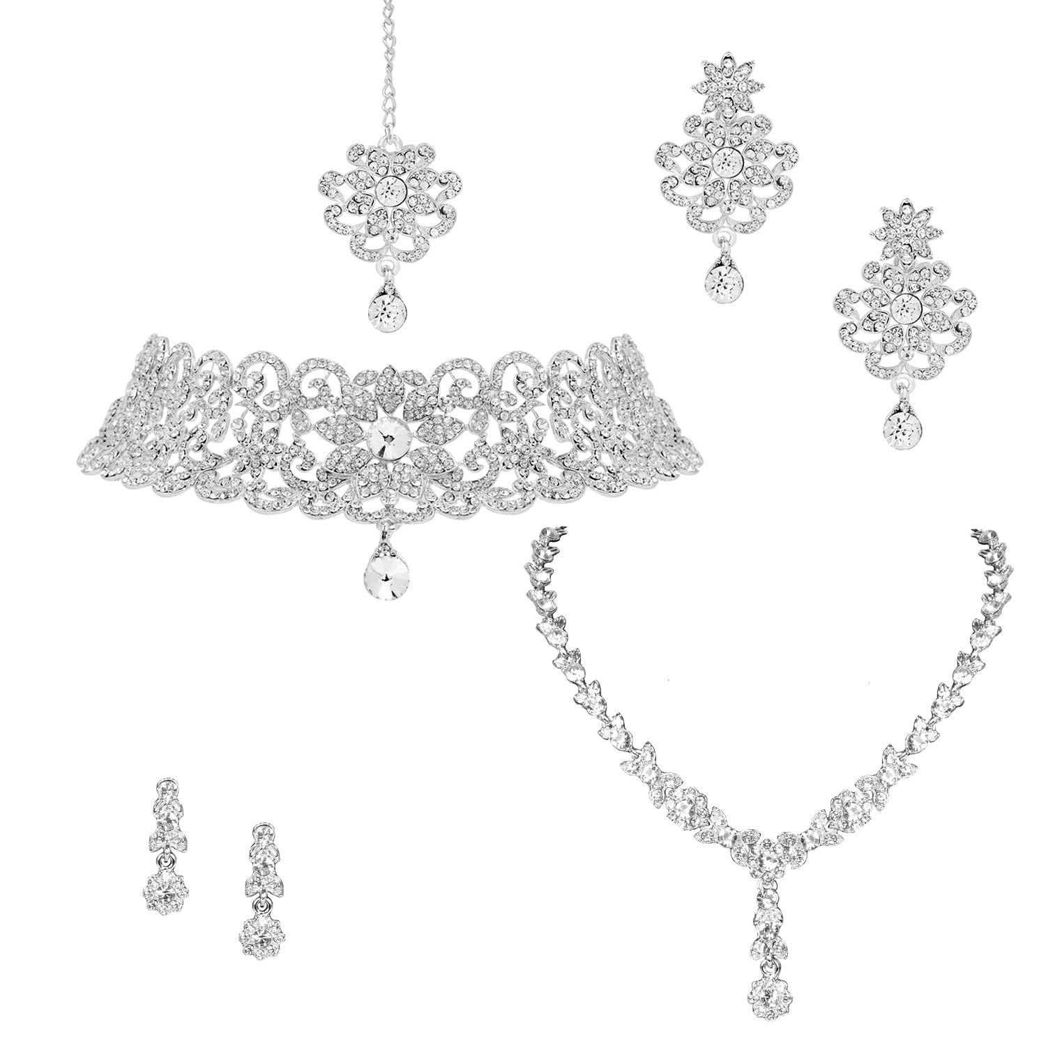 Maayeri Jewels Rhodium Plated Combo Necklace Set Of 2 For Women (B0B1B5LSZ1) Amazon Price History, Amazon Price Tracker