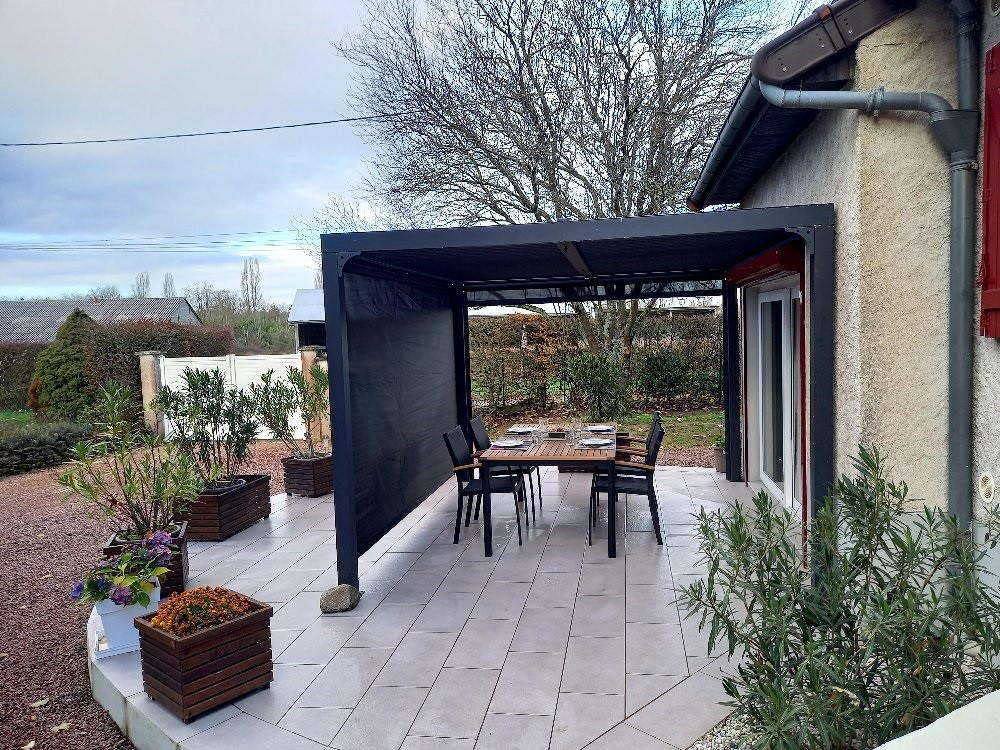 Abri De Jardin Bioclimatique Avec Rideaux Manuels 10.80 M2 Gris Anthracite - PER 36R30R BI
