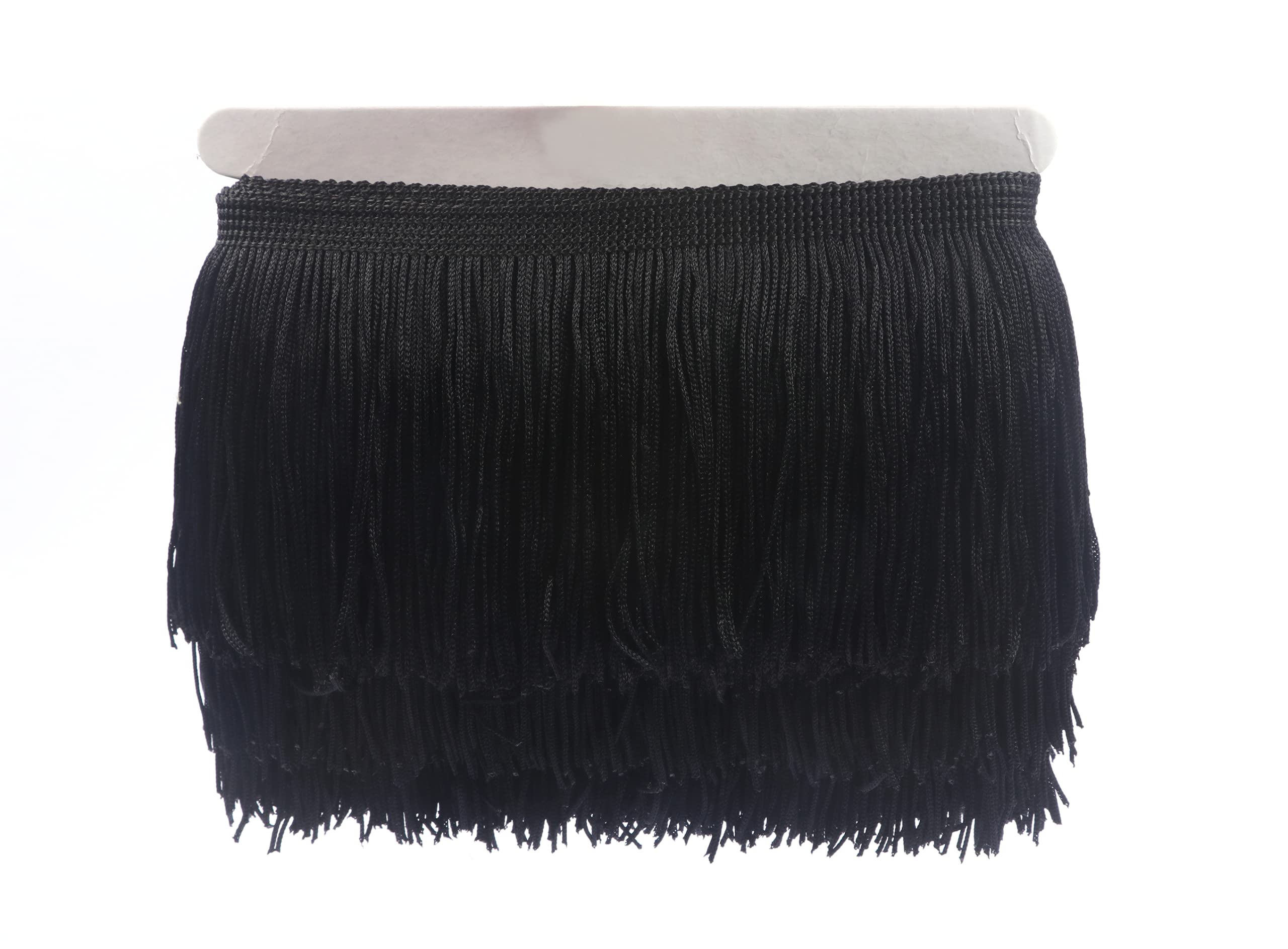 YYCRAFT 10 Yards 4 Inch Wide Tassel Curtain Fringe Trim by The Yard for DIY Sewing Crafts Clothing Curtains Decoration-Black