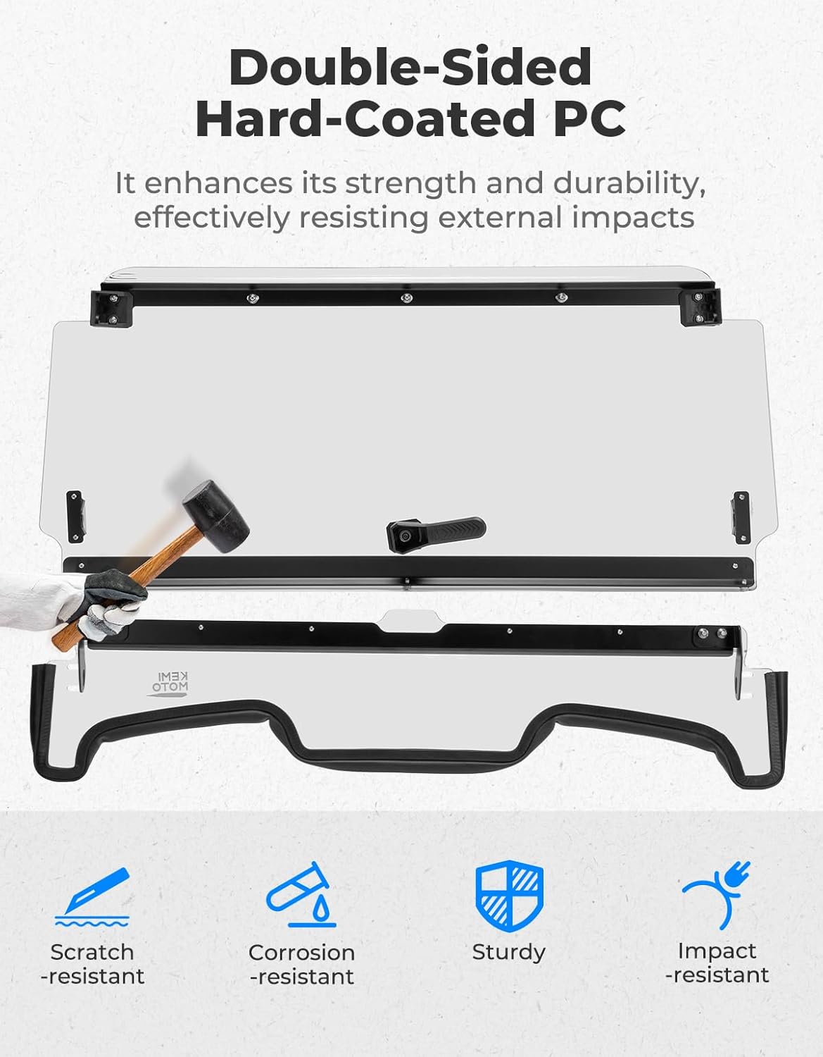 KEMIMOTO 19-23 XP 1000 Flip Up Windshield Upgraded Fit and Seal, Compatible with 2019-2023 Polaris RZR XP 1000 /RZR XP Turbo 2 and 4 Seater, Heavy Duty 2-IN-1 Folding Window Hard Coated PC