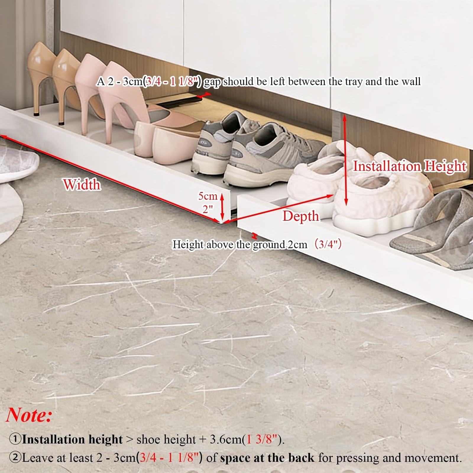 Cassetto Scarpe Push per Mobile Estraibile Senza Mani