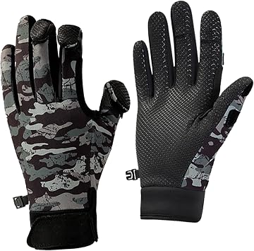Winter Fishing Gloves Full Finger/Fingerless Gloves,Touchscreen Water Resistant Warm Fishing Gloves for Cold Weather,JoyFishing Pro Anti-Slip Camo Glove for Ice Fishing,Photography